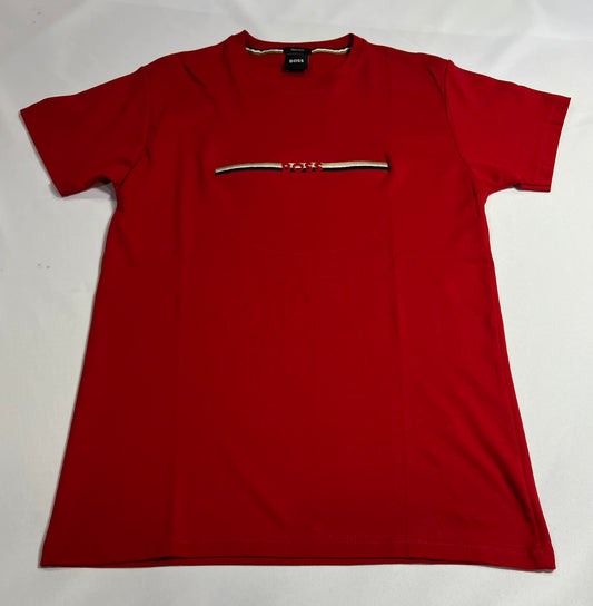 CAMISETA PERUANA HUGO BOSS DETALHE DOURADO VERMELHA
