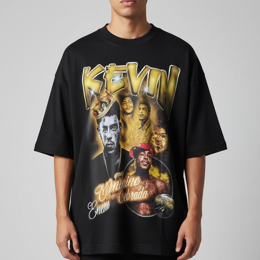 Camiseta Oversized | +71 Kevin | Preta