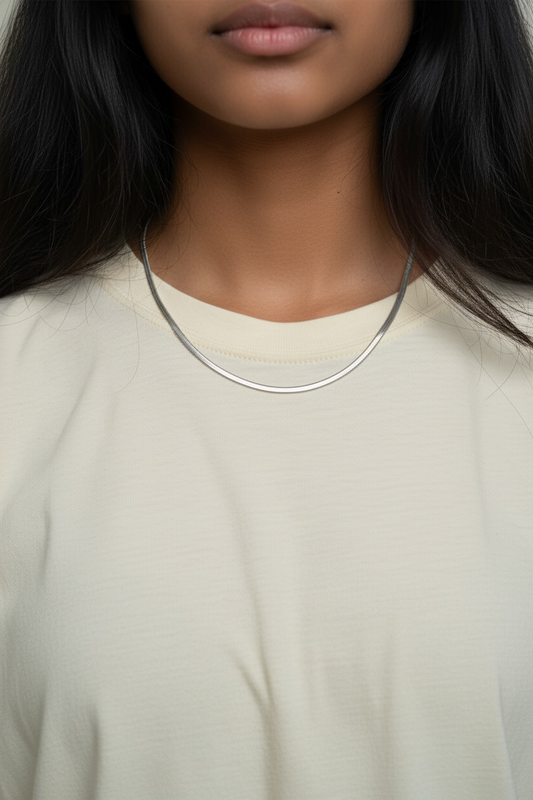 Corrente Herringbone espinha de peixe Prata 925 italiana