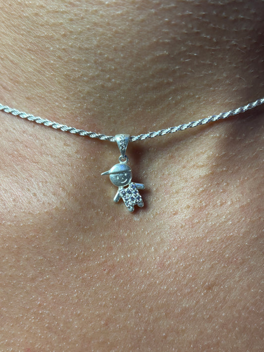 PINGENTE MENINO PRATA