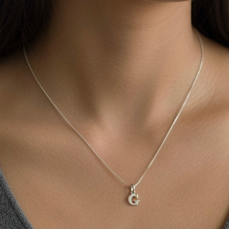 Pingente letra G Prata italiana 925