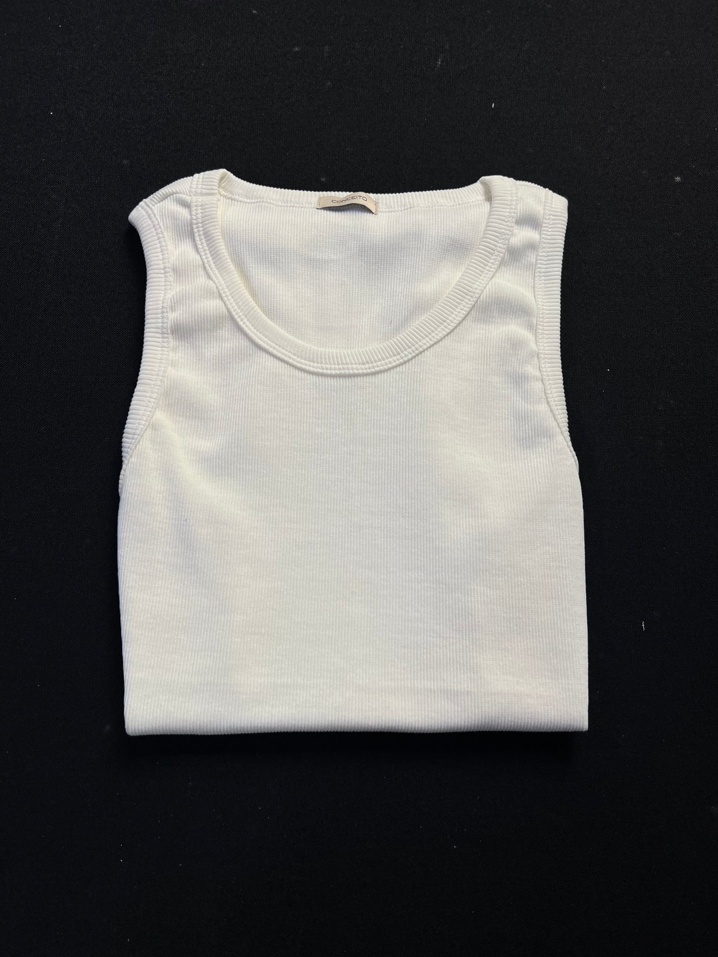 Regata Conceito | Ribbed Fit Tank Canelada - Off White