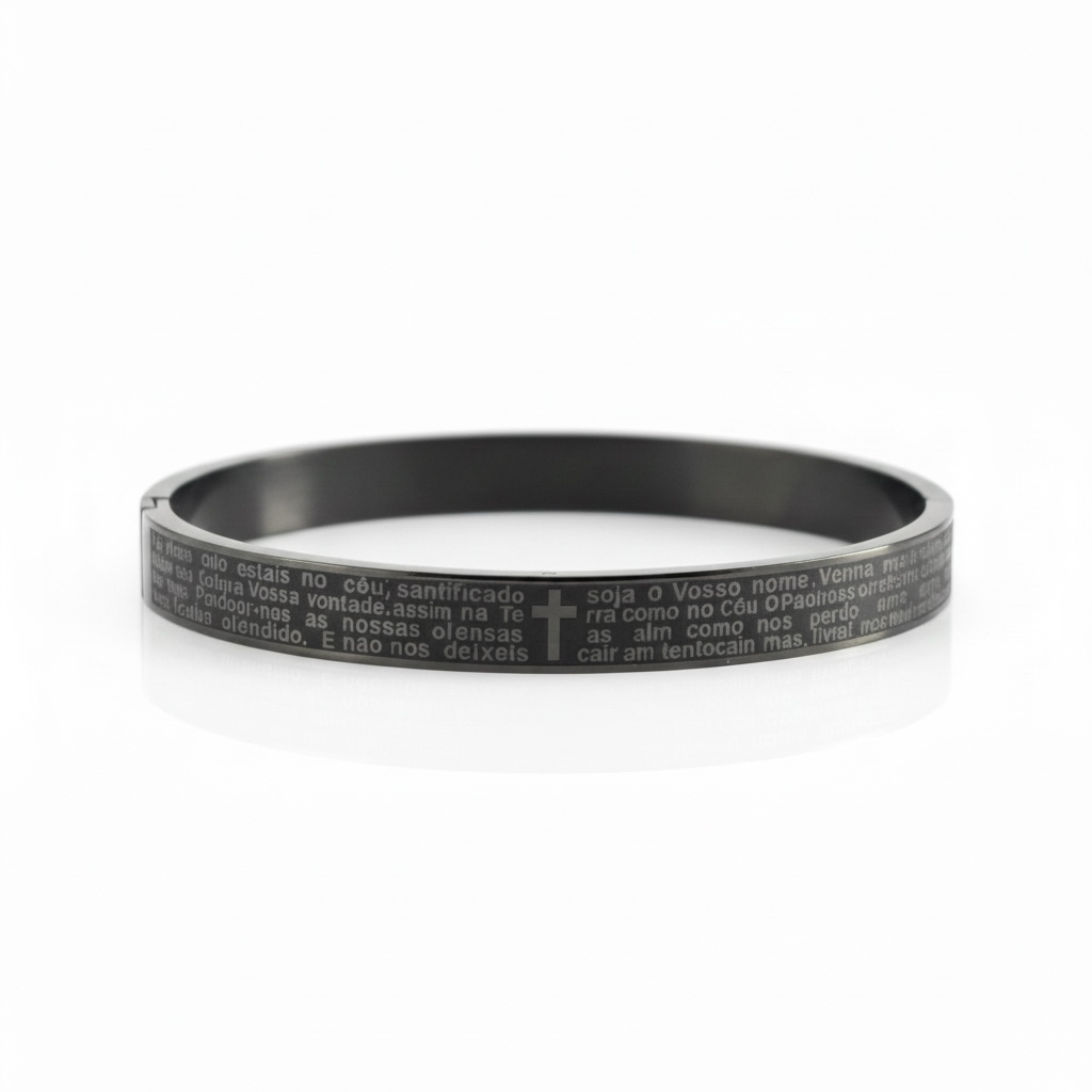 Bracelete Pai Nosso | Iconic Luxury 2 anos de garantia - Graphite Steel