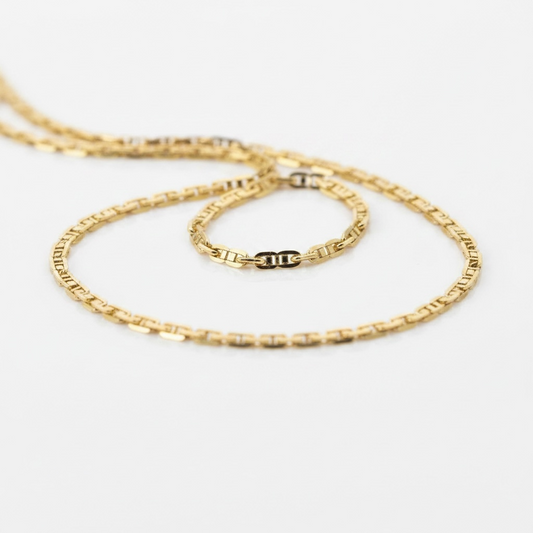 Piastrine + | corrente banhada a ouro 18K | 60cm