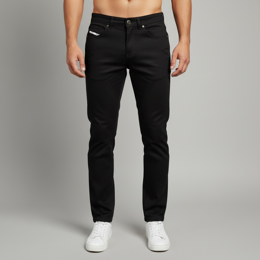 Calça Favoretti 5-Pockets Slim Fit - Eternity Nero Everblack
