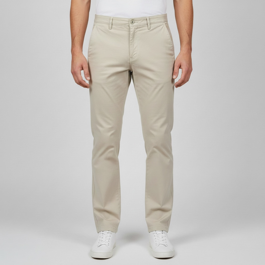 Calça Favoretti Essential Pants Casual de Alfaiataria Slim Fit - Dune Oyster