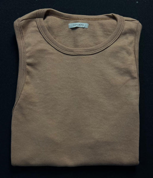 Regata Conceito | Ribbed Fit Tank Canelada - Light Brown