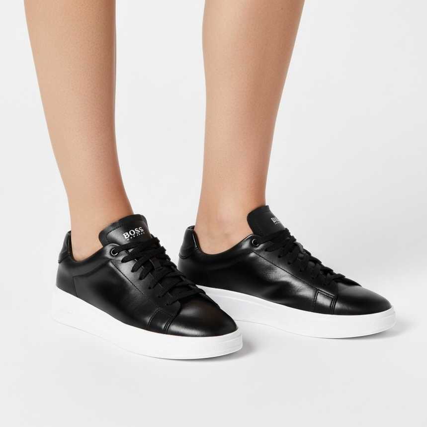 Tênis Boss Classic | Casual Premium Leather – Black & White