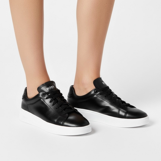 Tênis Boss Classic | Casual Premium Leather – Black & White